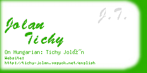 jolan tichy business card